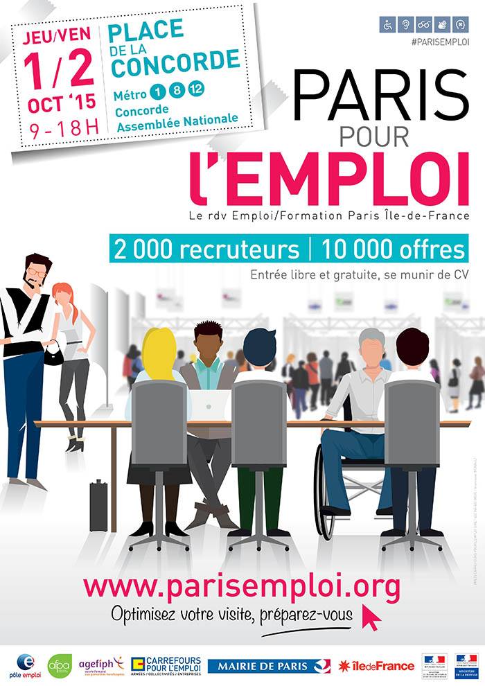 Paris pour l'emploi 2015 affiche - 13 ème édition