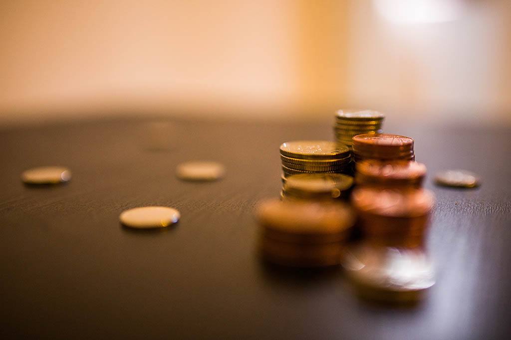 Des tas de pièces de monnaie