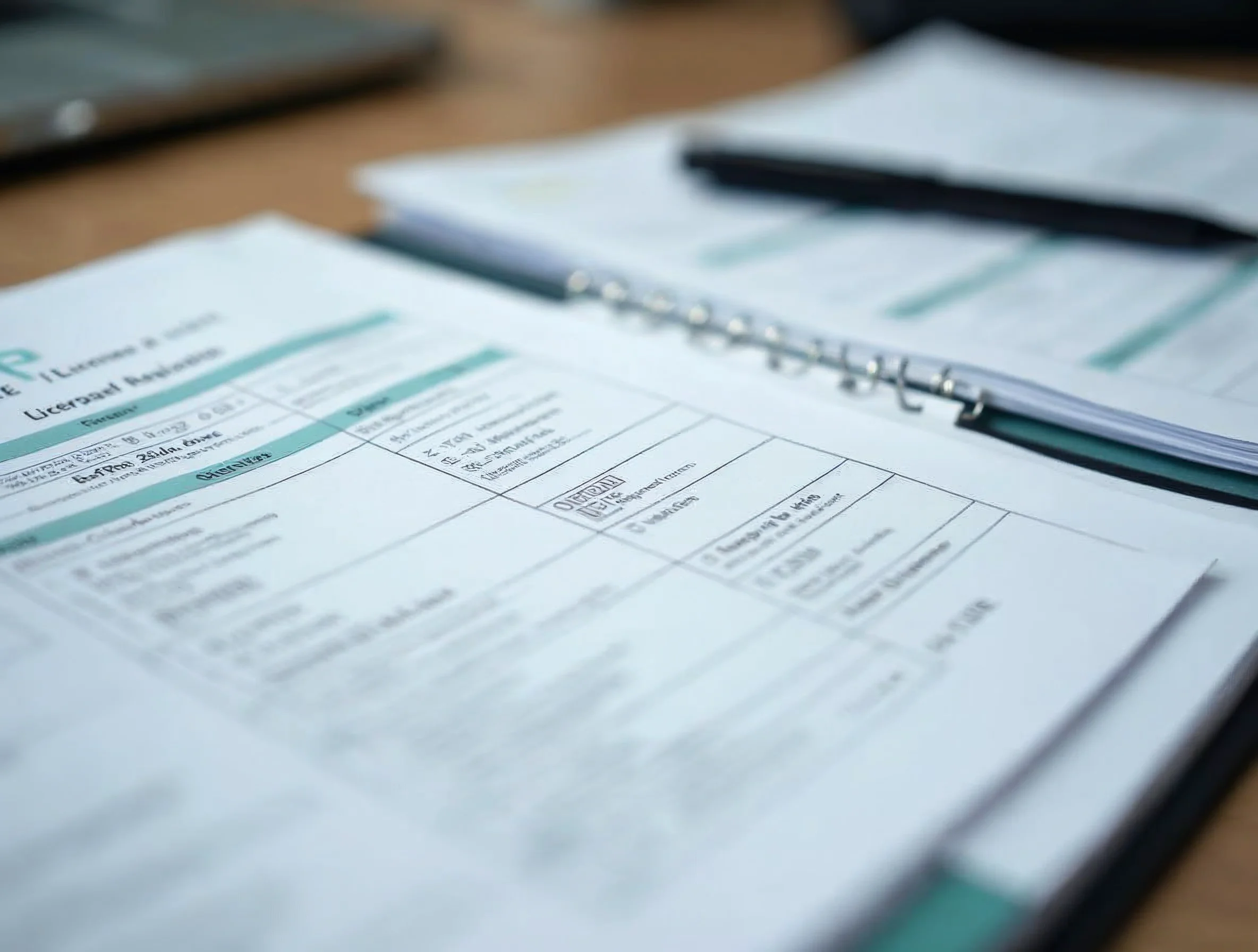 Un cadre de contrat déjà préparé avec le CFA Dossier administratif préparé avec calendrier et documents pour encadrer un contrat en licence en alternance