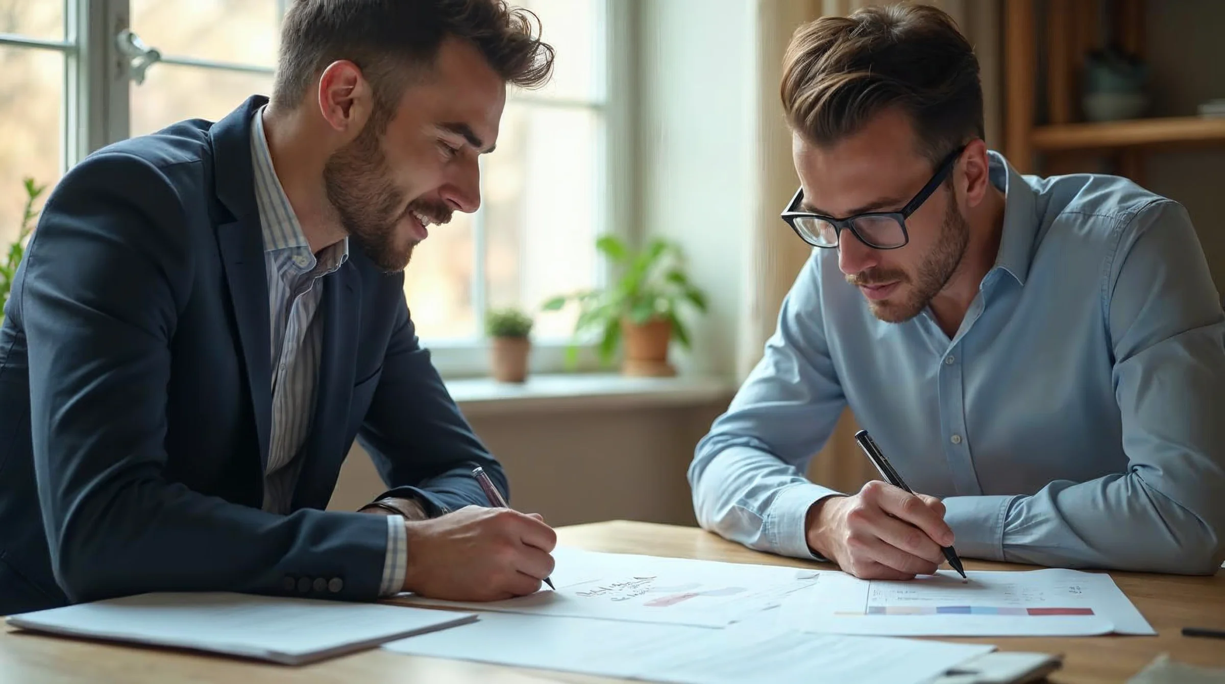 Étudiant en alternance échangeant avec son tuteur sur des missions à valoriser en entreprise