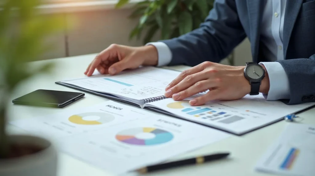 Employeur vérifiant le planning de travail et le calendrier de formation d’un apprenti.