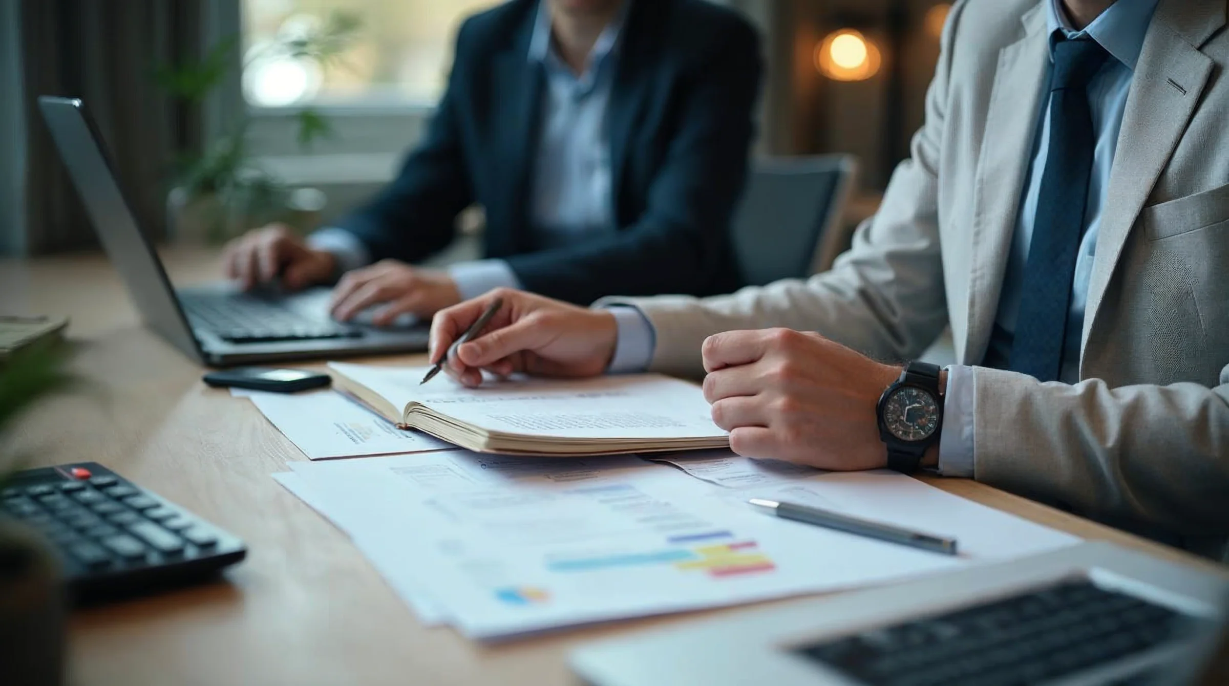 Employeur de PME vérifiant un dossier d'apprentissage, un calendrier et des documents administratifs avant recrutement en 2026