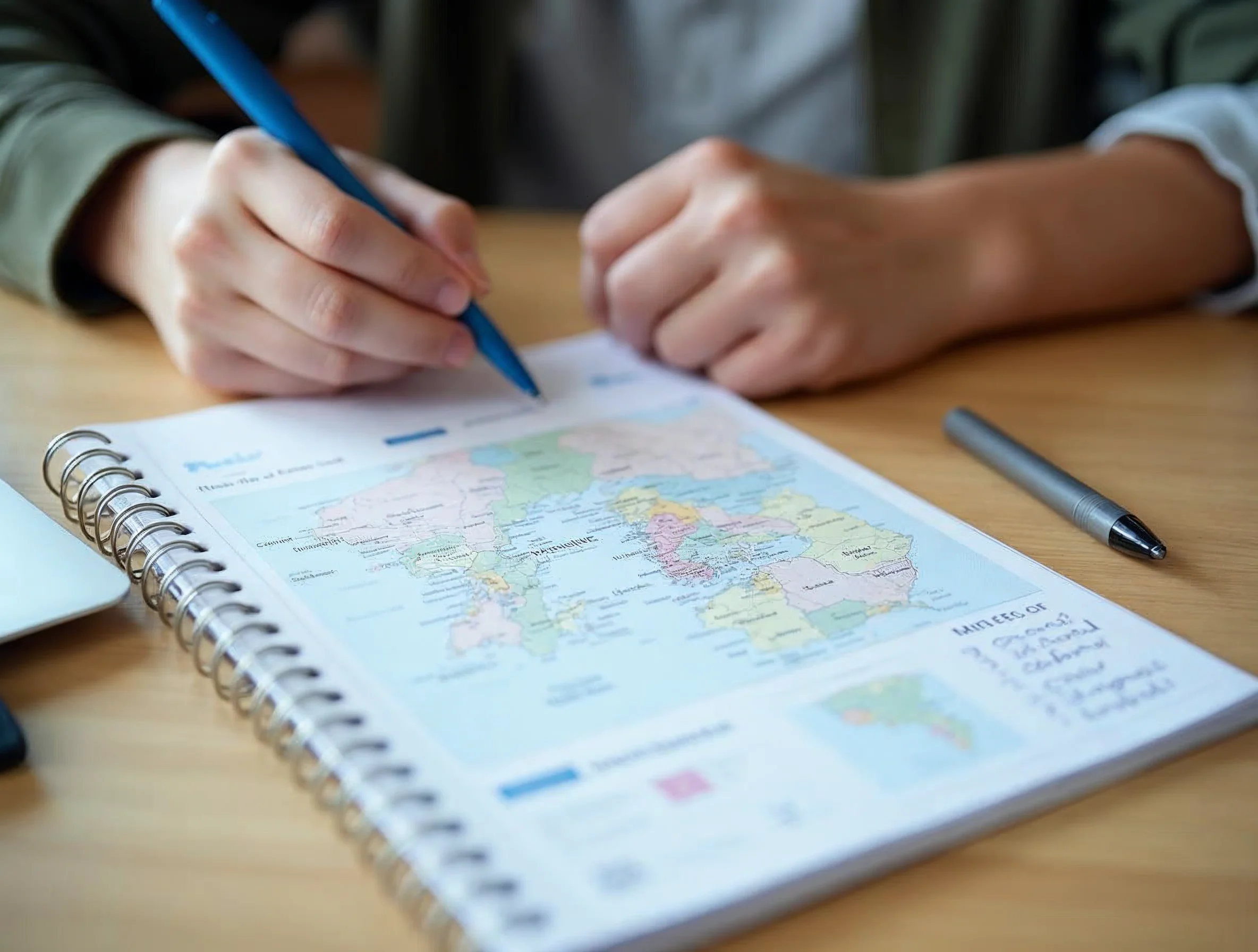 Carnet et documents utilisés pour définir un projet de recherche de bac pro en alternance