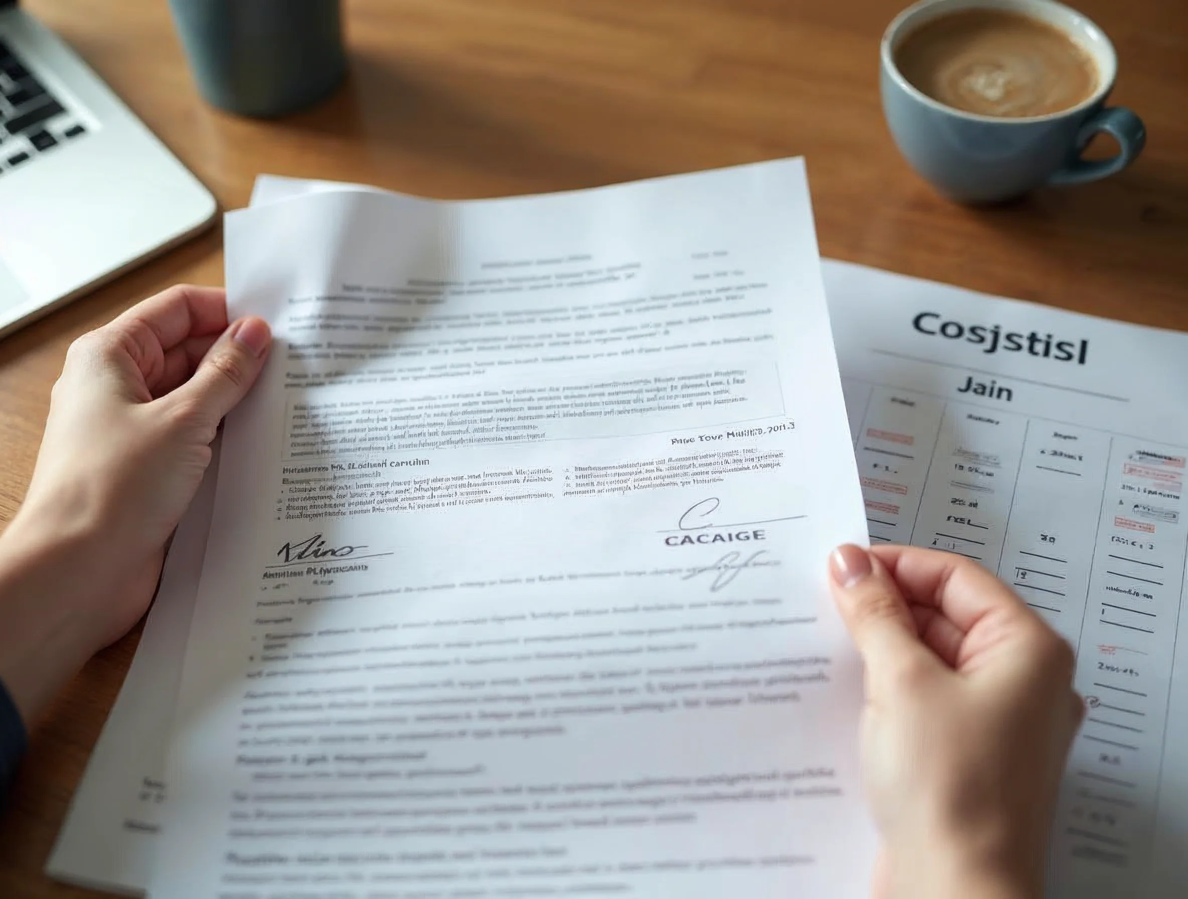 Changement d'âge pendant le contrat en alternance Vérification d'une date d'anniversaire sur un calendrier avec contrat et fiche de paie en alternance.