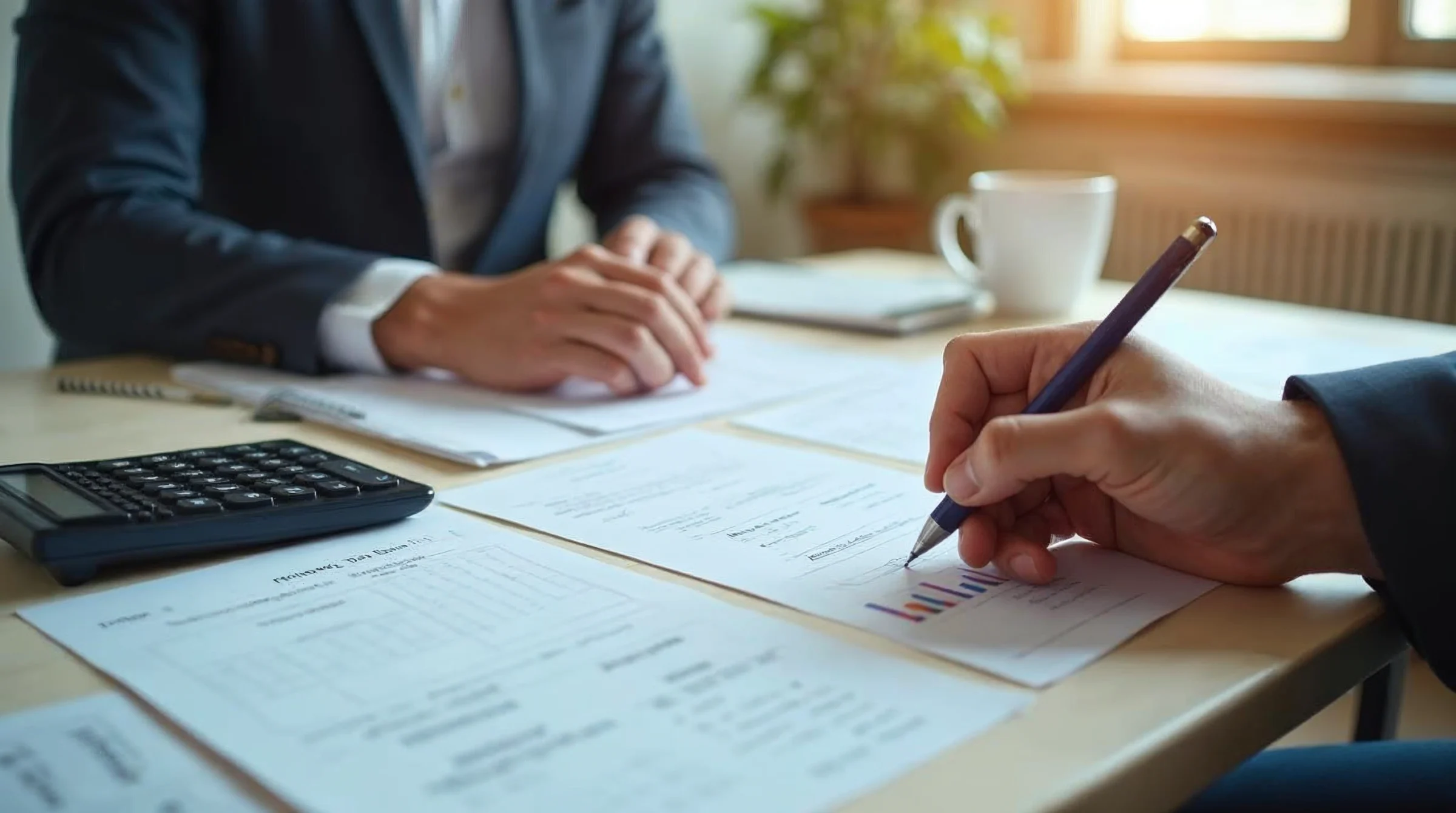 Employeur analysant le coût complet d’un recrutement en apprentissage avec documents budgétaires
