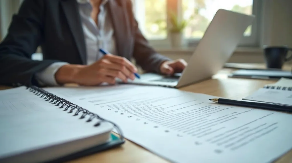 Vérification administrative d’un dossier d’embauche d’apprenti avec calendrier, contrat et pièces à contrôler
