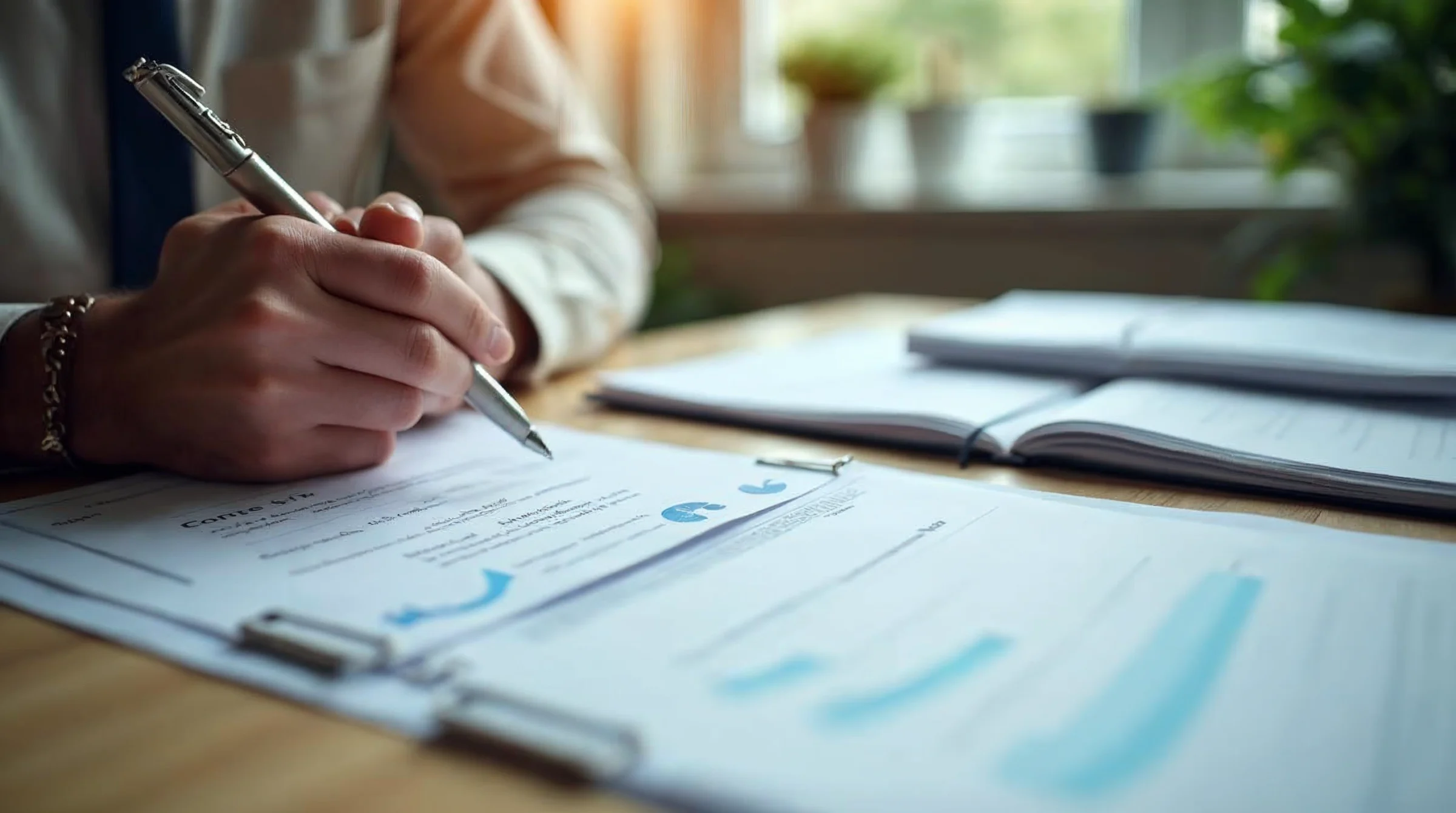 Employeur examinant un dossier d’apprentissage avec les coûts de formation, salaire et aides clairement séparés.