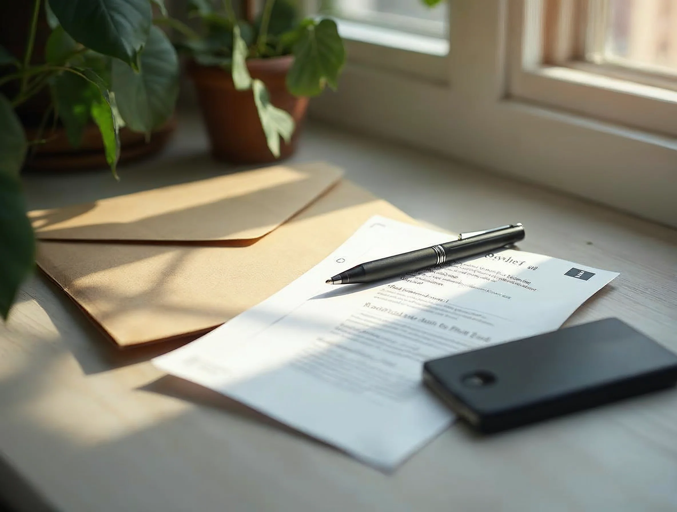 Ne pas envoyer de pièces sensibles trop tôt Documents administratifs préparés avec prudence avant envoi à une entreprise.