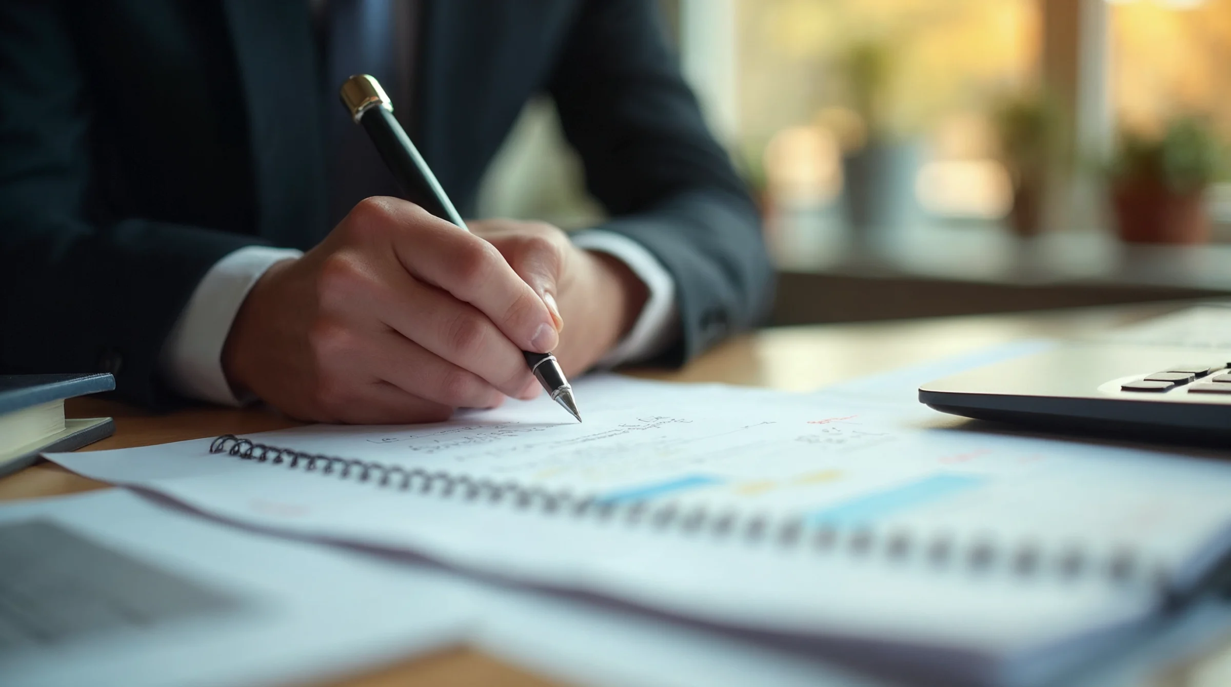 Responsable de PME vérifiant la faisabilité d'un recrutement d'apprenti après la rentrée avec calendrier et documents sur un bureau.