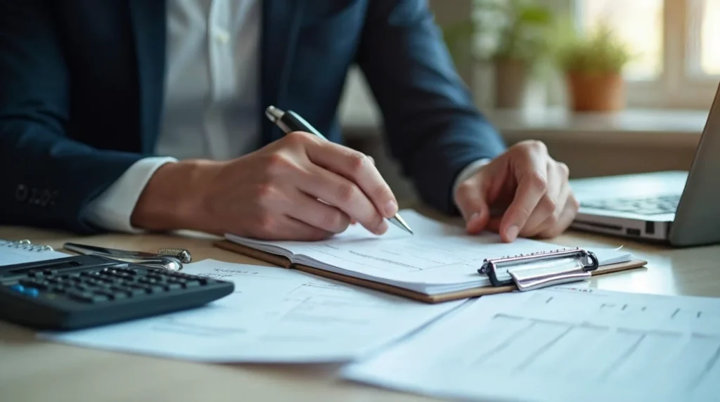 Responsable RH vérifiant un dossier d’embauche d’apprenti avec checklist et documents administratifs