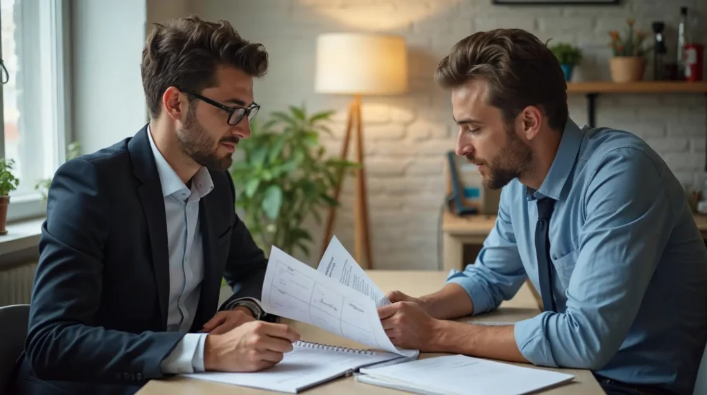 Responsable de recrutement évaluant le potentiel d un candidat apprenti sans expérience avec une grille d entretien